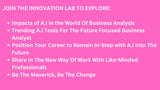 INNOVATION LAB: AI Tools for Empowered Business Analysts (6 Month Subscription)